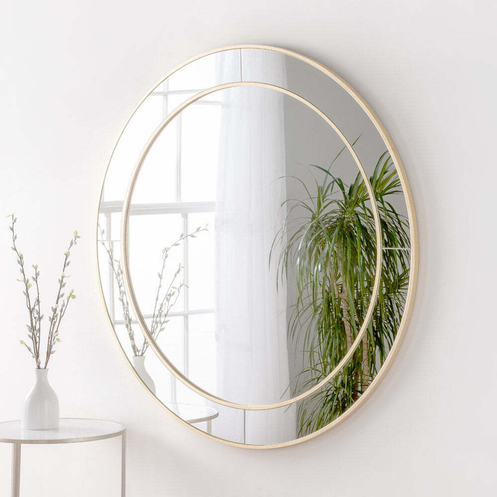 Olivia's Elena Round Mirror in Gold - 80x80cm - image 1