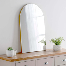 Olivia's Cora Arched Mirror in Gold - 75x50cm - thumbnail 3
