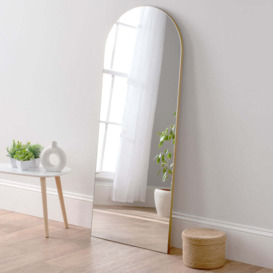Olivia's Cora Full Length Arched Mirror in Gold - 150x60cm - thumbnail 1