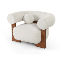 Liang & Eimil Epic Occasional Chair - Boucle Sand & Classic Brown - thumbnail 2
