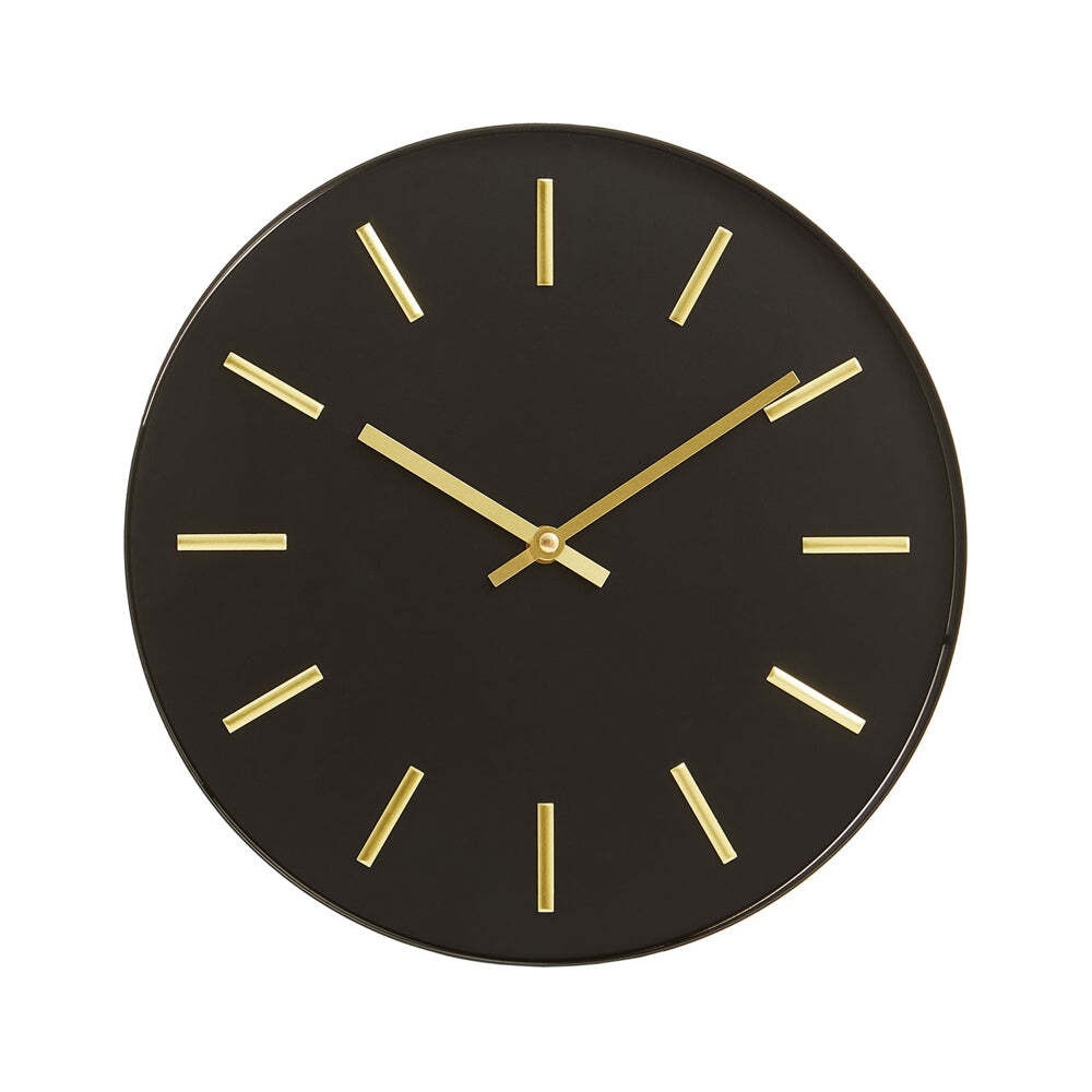 Olivia's Soft Industrial Collection - Vitas Metal Wall Clock in Black & Gold - image 1