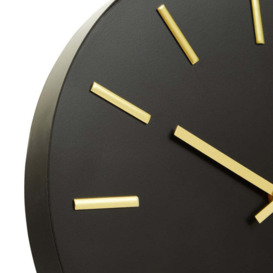 Olivia's Soft Industrial Collection - Vitas Metal Wall Clock in Black & Gold - thumbnail 2