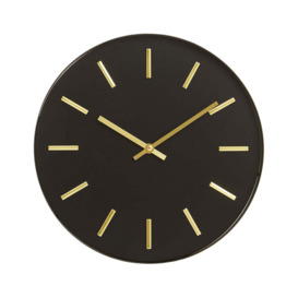 Olivia's Soft Industrial Collection - Vitas Metal Wall Clock in Black & Gold - thumbnail 1