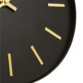 Olivia's Soft Industrial Collection - Vitas Metal Wall Clock in Black & Gold - thumbnail 3
