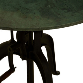 Olivia's Soft Industrial Collection - Vascas Bar Table in Green Marble & Iron - thumbnail 3