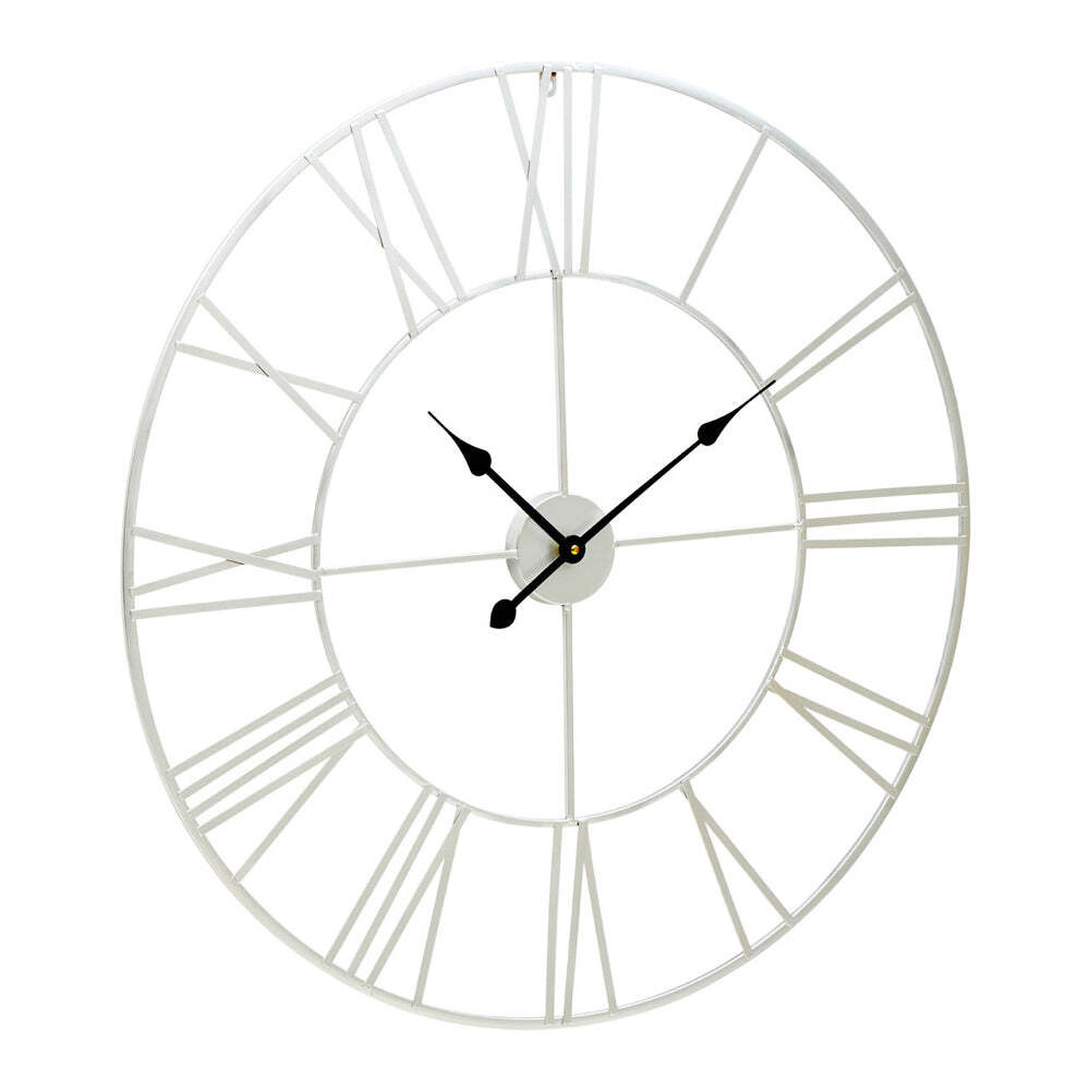 Olivia's Soft Industrial Collection - Geneva Roman Numeral Wall Clock in Silver - image 1