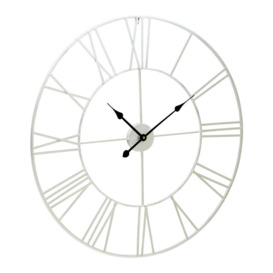 Olivia's Soft Industrial Collection - Geneva Roman Numeral Wall Clock in Silver - thumbnail 1