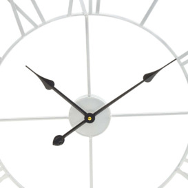 Olivia's Soft Industrial Collection - Geneva Roman Numeral Wall Clock in Silver - thumbnail 2