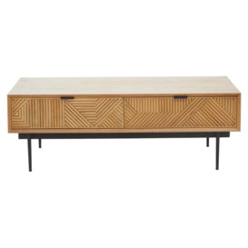 Olivia's Soft Industrial Collection - Jakar Coffee Table in Natural Finish - thumbnail 1