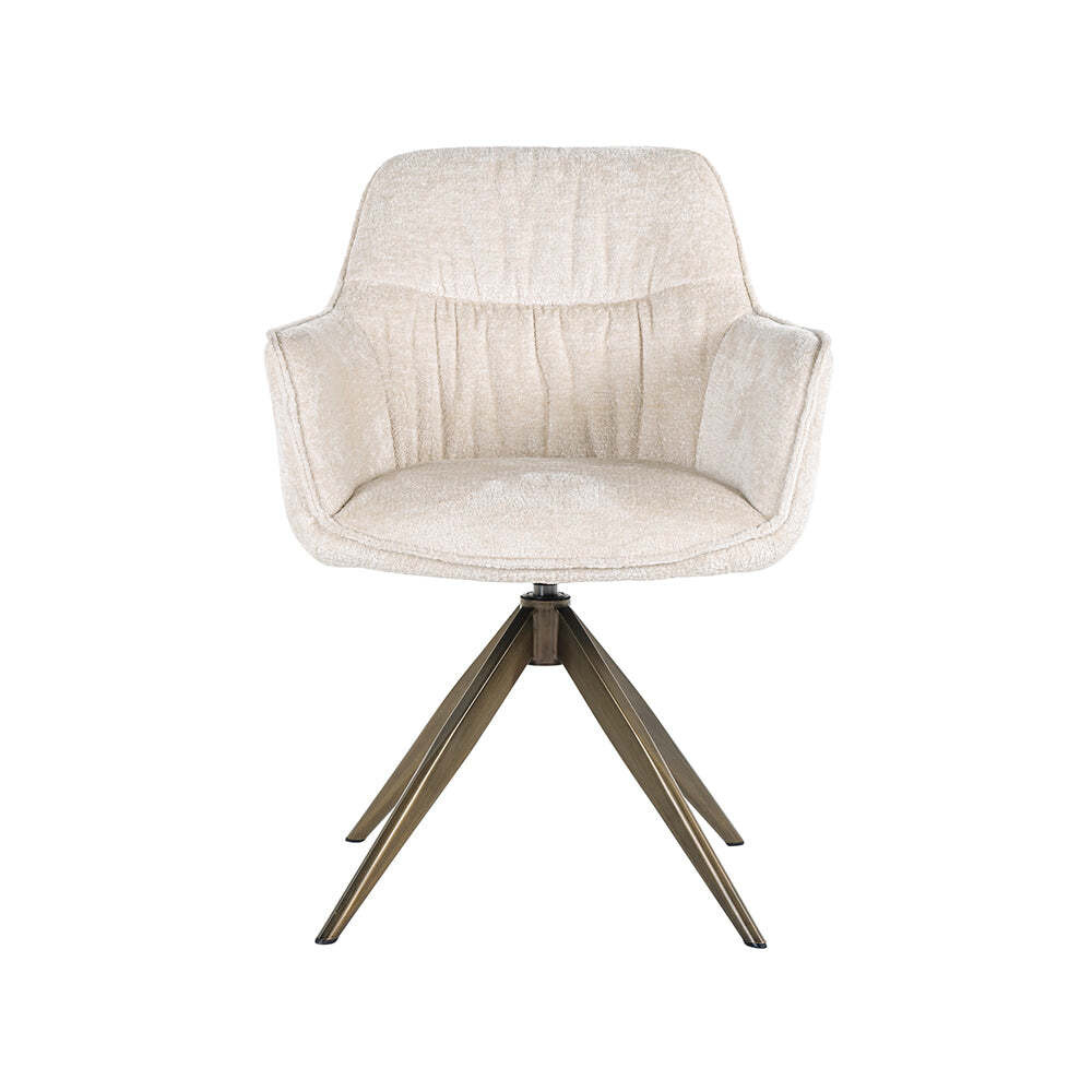 Richmond Aline Swivel Chair White Chenille Velvet - image 1
