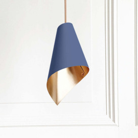 Arcform Lighting - Arc Single Pendant Light in Brushed Copper & Blue / Maxi