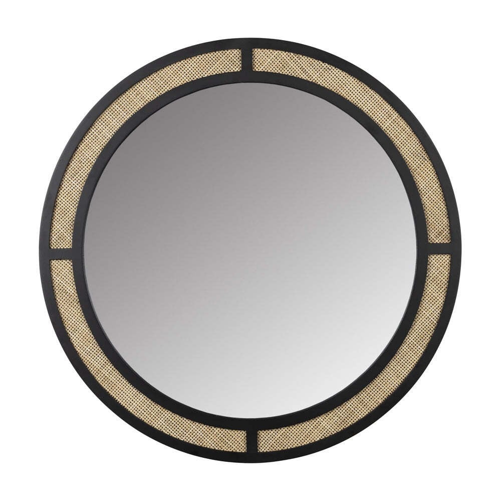 Olivia's Nordic Living Collection Ada Round Wall Mirror in Black & Beige - image 1
