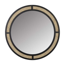 Olivia's Nordic Living Collection Ada Round Wall Mirror in Black & Beige