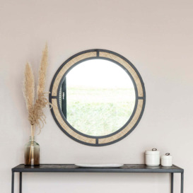 Olivia's Nordic Living Collection Ada Round Wall Mirror in Black & Beige - thumbnail 3