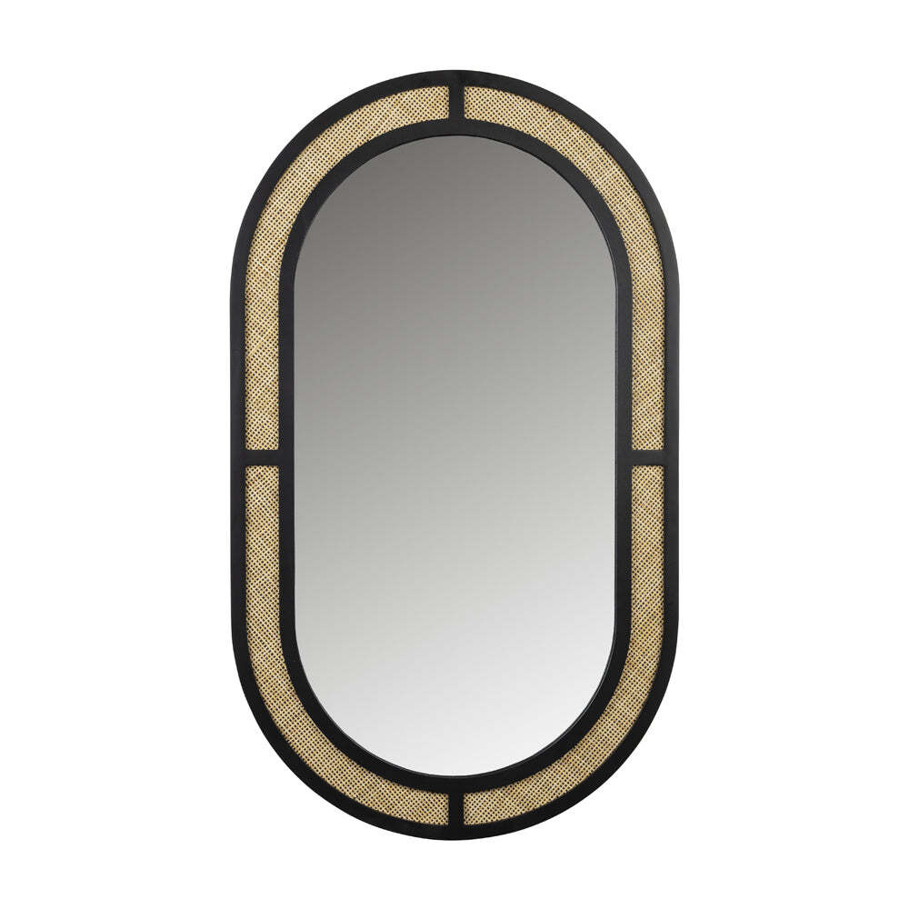 Olivia's Nordic Living Collection Ada Oval Wall Mirror in Black & Beige - image 1