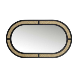 Olivia's Nordic Living Collection Ada Oval Wall Mirror in Black & Beige - thumbnail 3