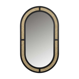 Olivia's Nordic Living Collection Ada Oval Wall Mirror in Black & Beige - thumbnail 1