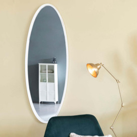Olivia's Nordic Living Collection Mia Oval Large Wall Mirror in White - thumbnail 2