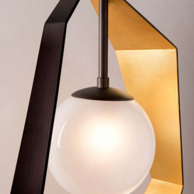 Hudson Valley Lighting Origami 1 Light Pendant in Textured Black & Gold Leaf - thumbnail 2