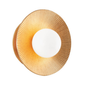 Hudson Valley Lighting 1 Light Round Wall Sconce in Vintage Gold Leaf - thumbnail 1