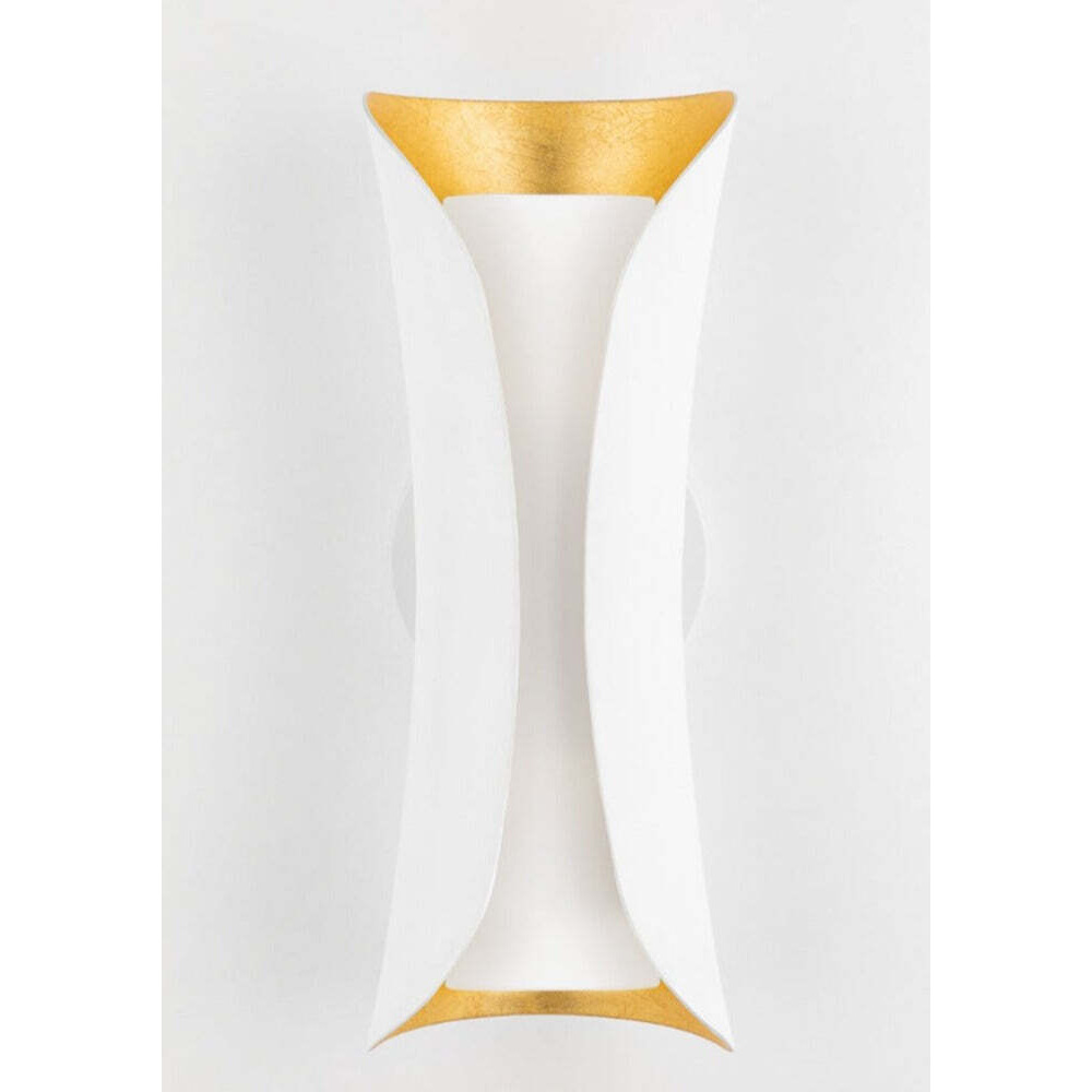 Hudson Valley Lighting Josie 2 Light Wall Sconce in White & Gold Leaf - image 1