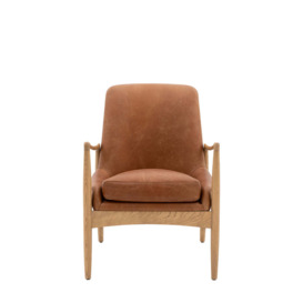 Gallery Interiors Carra Armchair in Brown Leather