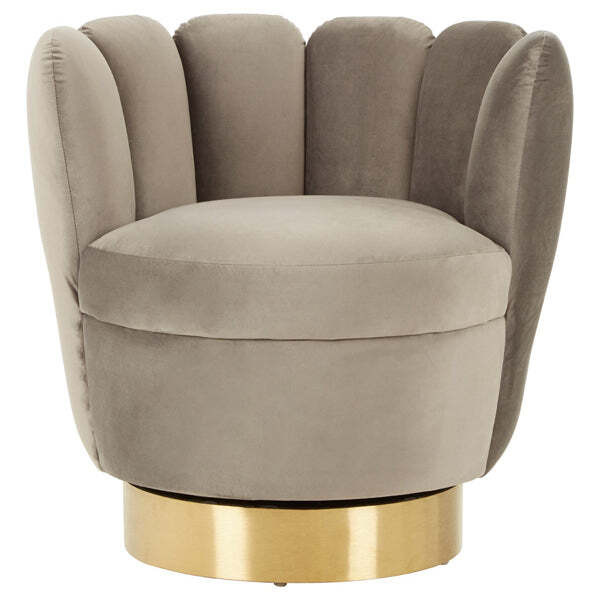 Olivia's Bella Occasional Chair Velvet Grey - Outlet - image 1