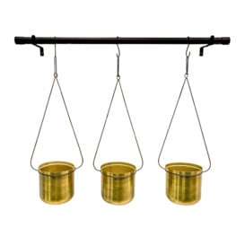 Ivyline Linear Hanging Planters Black and Gold - thumbnail 1