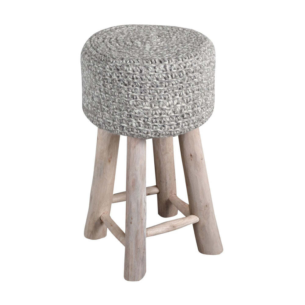 Libra Calm Neutral Collection - Nomad Stone Knitted Stool in Grey - image 1
