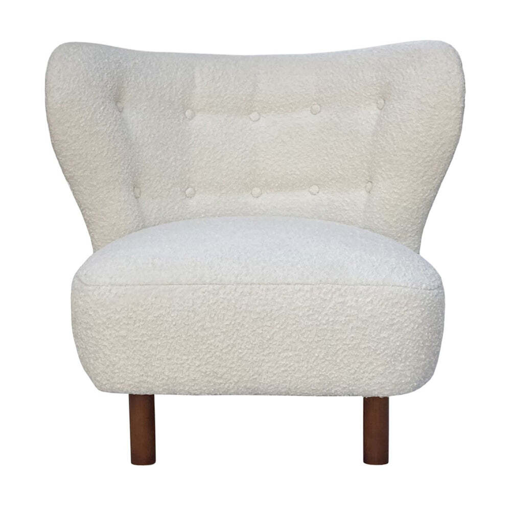 Libra Interiors Lewis Wingback Occasional Chair in Cream Boucle - image 1