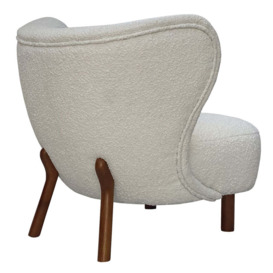 Libra Interiors Lewis Wingback Occasional Chair in Cream Boucle - thumbnail 3