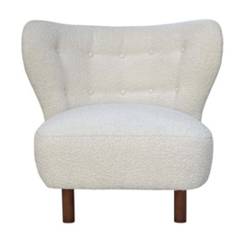Libra Interiors Lewis Wingback Occasional Chair in Cream Boucle - thumbnail 1