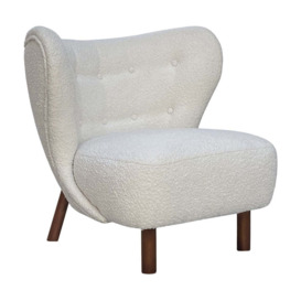 Libra Interiors Lewis Wingback Occasional Chair in Cream Boucle - thumbnail 2