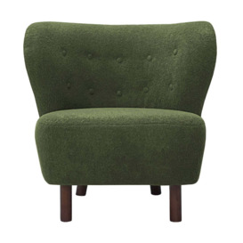Libra Interiors Lewis Wingback Occasional Chair in Hunter Green Boucle - thumbnail 1