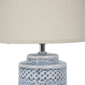 Libra Interiors Stormy Sky Glaze Table Lamp with Cream Drum Shade / Small - thumbnail 2