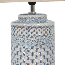 Libra Interiors Stormy Sky Glaze Table Lamp with Cream Drum Shade / Large - thumbnail 3