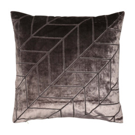 Malini Hoxley Cut Velvet Cushion in Truffle