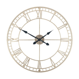 Olivia's Jaylin Antique Metal Round Wall Clock in Gold