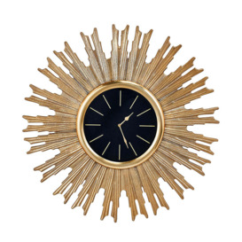 Olivia's Fleur Starburst Wall Clock in Gold