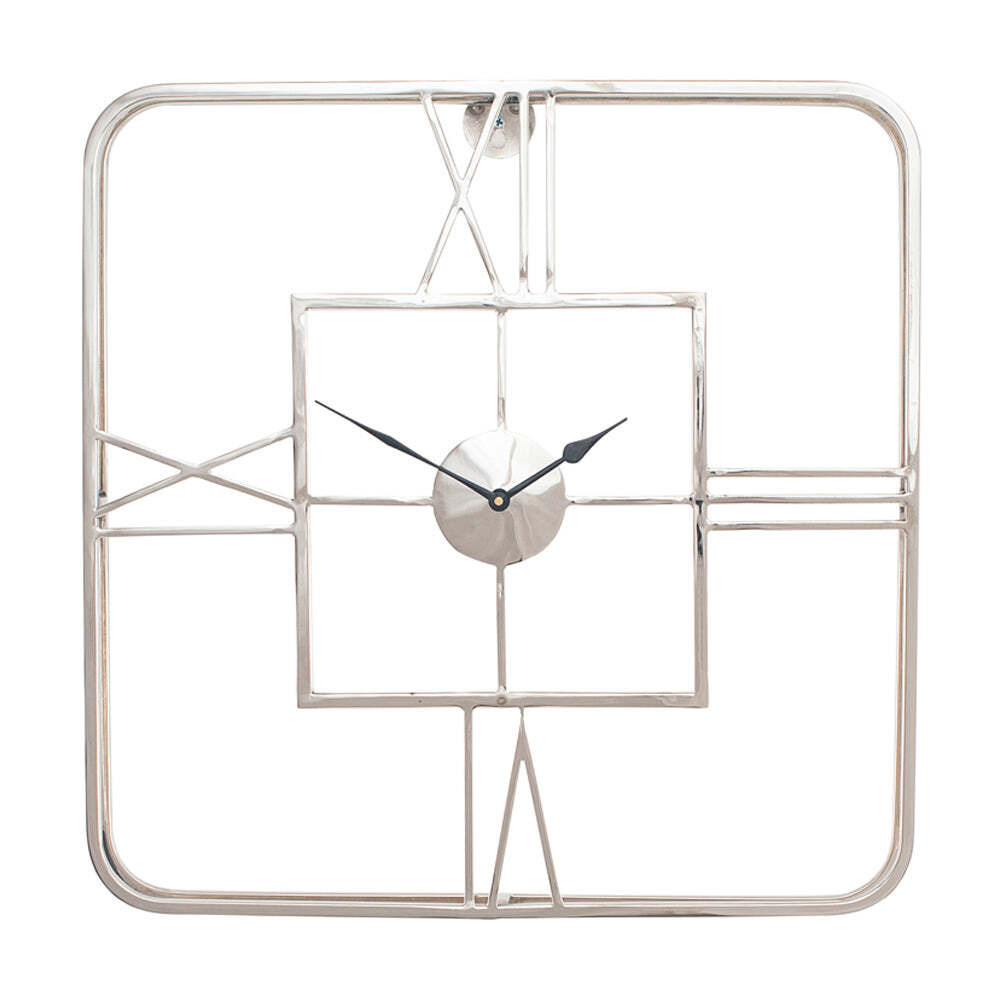 Olivia's Metal Square Wall Clock in Silver - image 1