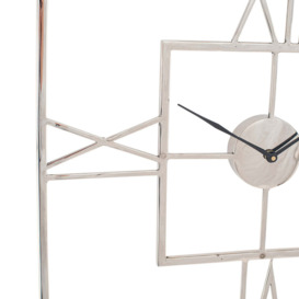 Olivia's Metal Square Wall Clock in Silver - thumbnail 3