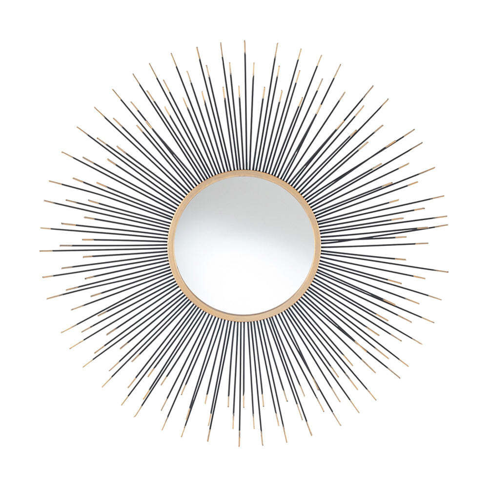 Olivia's Kendall Starburst Round Mirror in Black & Gold - image 1