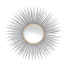 Olivia's Kendall Starburst Round Mirror in Black & Gold