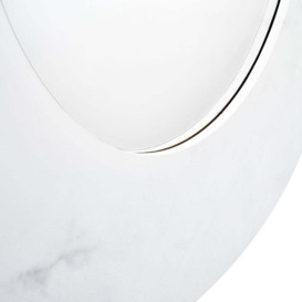 Olivia's Marble Veneer Round Wall Mirror in White - thumbnail 3