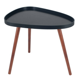 Olivia's Clancey MDF and Brown Pine Wood Teardrop Side Table