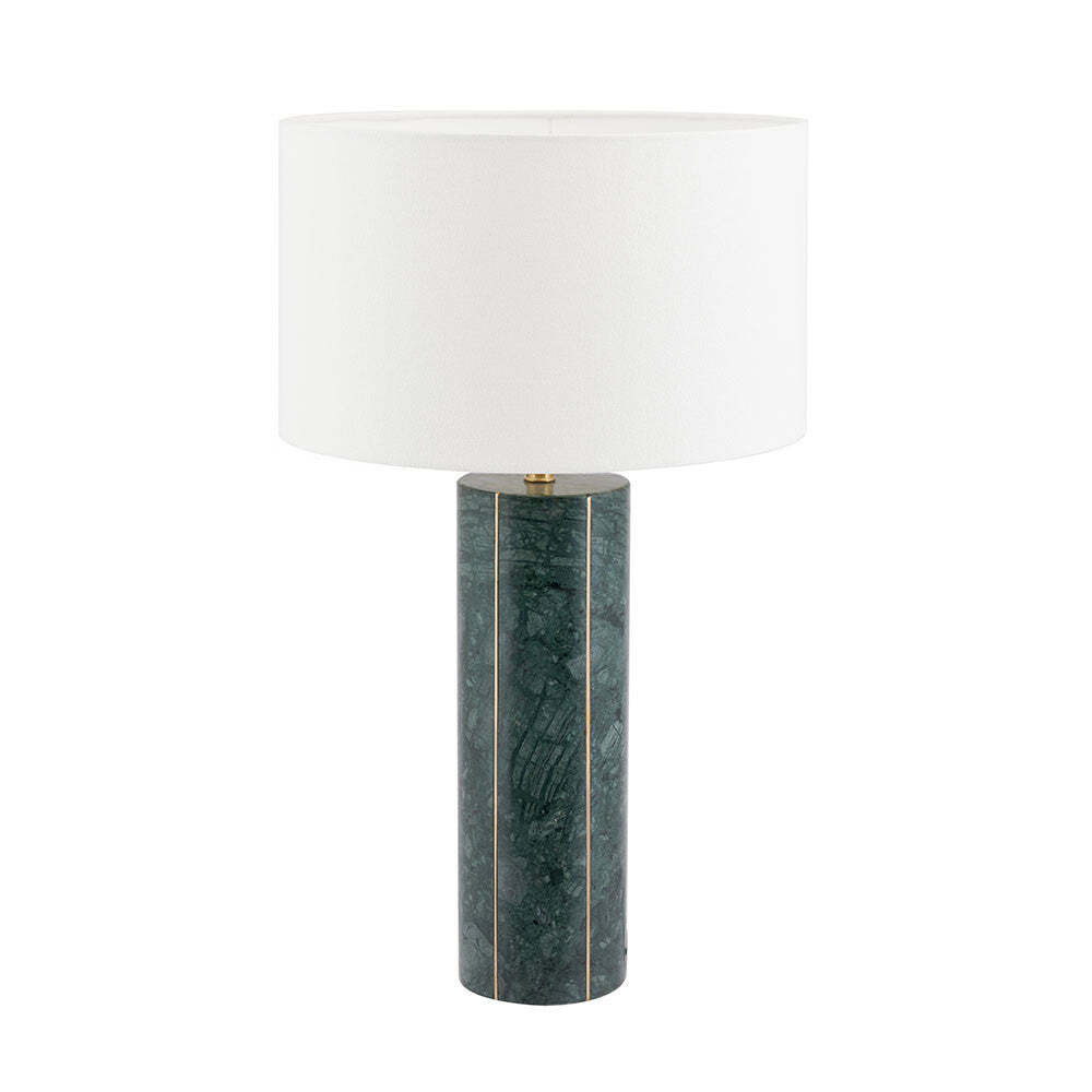 Olivia's Naples Marble and Gold Metal Tall Table Lamp in Green - image 1