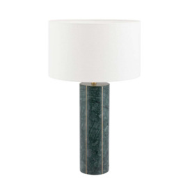 Olivia's Naples Marble and Gold Metal Tall Table Lamp in Green - thumbnail 1