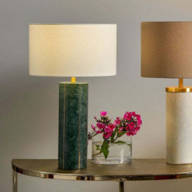 Olivia's Naples Marble and Gold Metal Tall Table Lamp in Green - thumbnail 3