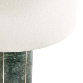 Olivia's Naples Marble and Gold Metal Tall Table Lamp in Green - thumbnail 2
