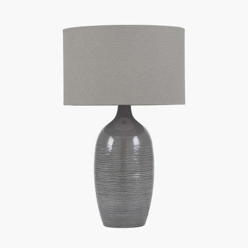 Olivia's Adeline Etched Graphite Ceramic Table Lamp - image 1